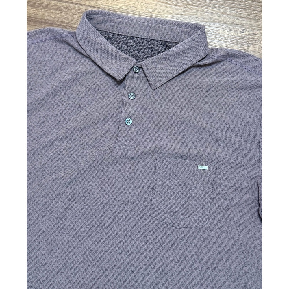 Vuori Mens Ace Performance Short Sleeve Polo Shirt Purple Mauve (V164) Sz L